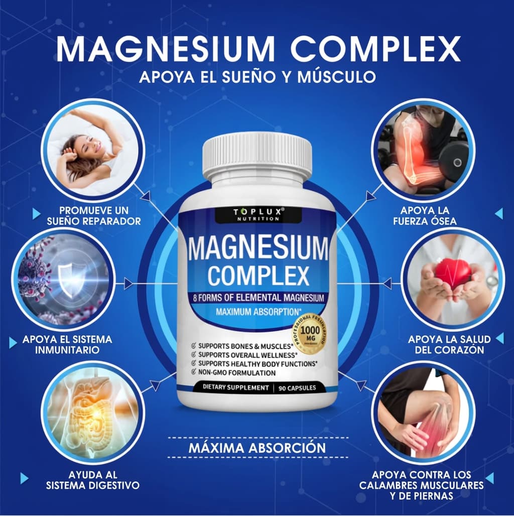 Magnesium Complex | Magnesio 1000 mg y 8 formas
