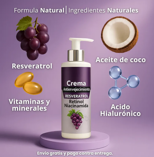 Crema Antienvejecimiento MaxiPluX | Resveratrol, Retinol y Niacinamida 120g